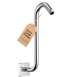 G-Promise All Metal 12-Inch S Shaped Shower Arm with Flange (Chrome)