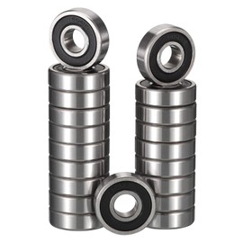 HiPicco 604-2RS Deep Groove Ball Bearings, ID 4mm x OD 12mm x Width 4mm Miniature Bearings, Double Rubber Sealed Ball Bearing Pre-Lubricated Chrome Steel Z2 Lever 20pcs