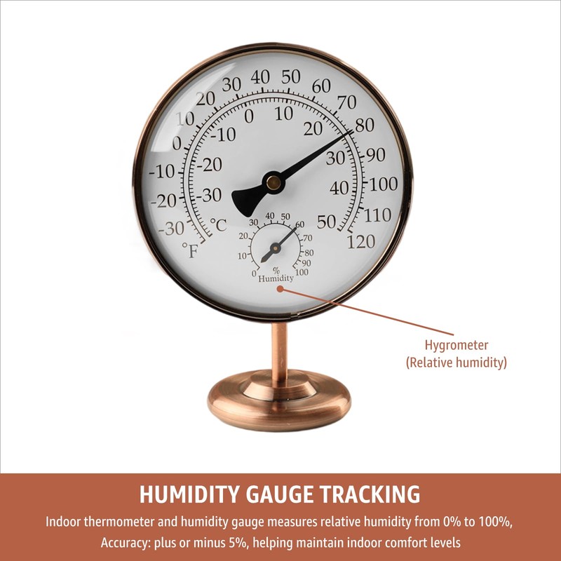 Foxyoo 4-Inch Indoor Thermometer and Humidity Gauge, Room Analog Temperature