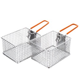MiliCamp Mestin Perfect Colander Fryer Fry Basket Colander Stainless Steel Oil Drainer Solo Camping Tempura Fryer (Mini (Set of 2))