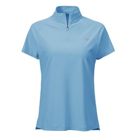 MoFiz UV Shirt Women's Short-Sleeved Rash Guard 1/4 Zip UPF 50+ Swimming Shirt Quick-Drying Surfing Functional Shirt, lightblue, M
