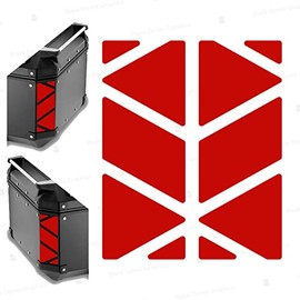 Reflector Sticker Compatible with Givi Monokey Trekker Outback Top Case Aluminium 42 58 Litres (Red)