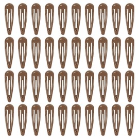40pcs Snap Hair Clips, 2'' Hair Clip, Non-slip Brown Hairpin Accessories for Women Girls, Metal Barrettes for Styling, Brown