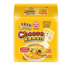 [OTTOGI] Cheese Ramen, KOREAN STYLE INSTANT NOODLE, Rich flavor with savory cheese (111g) - 4 Pack