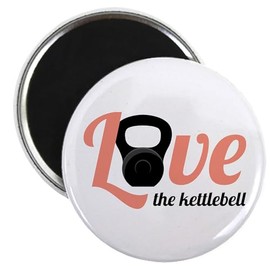CafePress Kettlebell Love Magnets 2.25" Round Magnet, Refrigerator Magnet