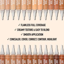 Ruby Kisses 4-In-1 Concealer, Color Corrector, Contour & Highlight, Full Coverage Natural Finish Covers Under Eye Circles & Blemishes, Hydrating & Long Lasting Formula With Brush (Cappuccino, 2 Pack)