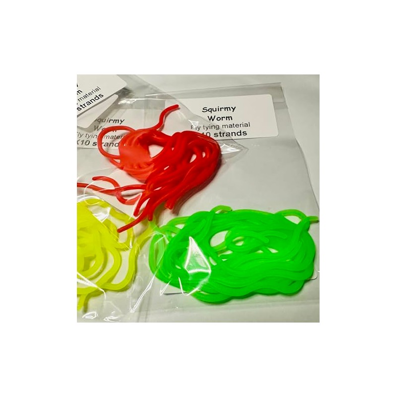 Squirmy Worm Fly Tying Material, 10 Strands per Pack, 4