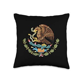 Mexico Independence Eagle Snake Design Cartoon Mexican Throw Pillow, 16x16, Multicolor