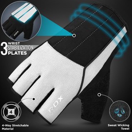 RDX Fitness Handschuhe, Trainingshandschuhe mit 3 Handgelenk-Stabilisierungsplatten, 15 Zoll Langer Riemen Non-Slip Handflächenschutz, Sporthandschuhe für Gym Gewichtheben, Powerlifting, Herren Damen