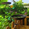 Deck Bird Bath and Feeder, Detachable Metal Bird Baths for