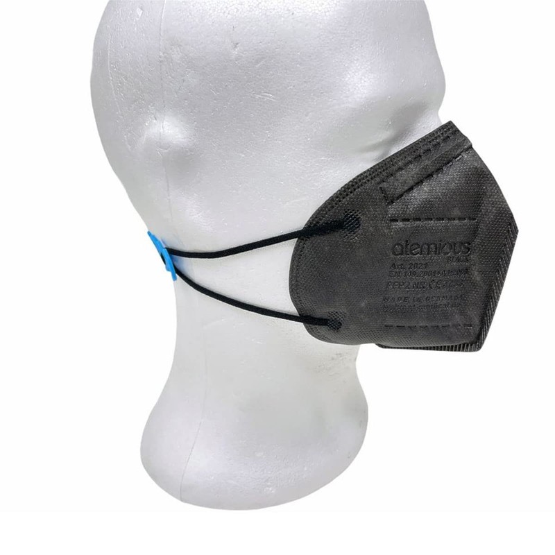 atemious PRO 2 BLACK FFP2 Mask, Black, Individually Packed, EN