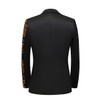 PYJTRL Men Fashion Purple Colorful Velvet Sequins Blazer (Black, M)
