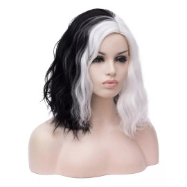 Jorla Peluca De Muchacha Corta Ondulado Bob Multicolor Pelo