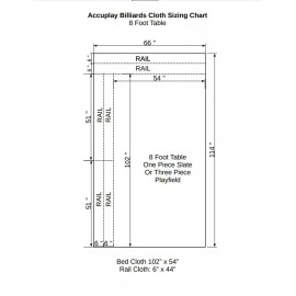 Accuplay Pre Cut 20 oz Pool  Felt - Billiard Cloth For 8' Table English Green  - English Green