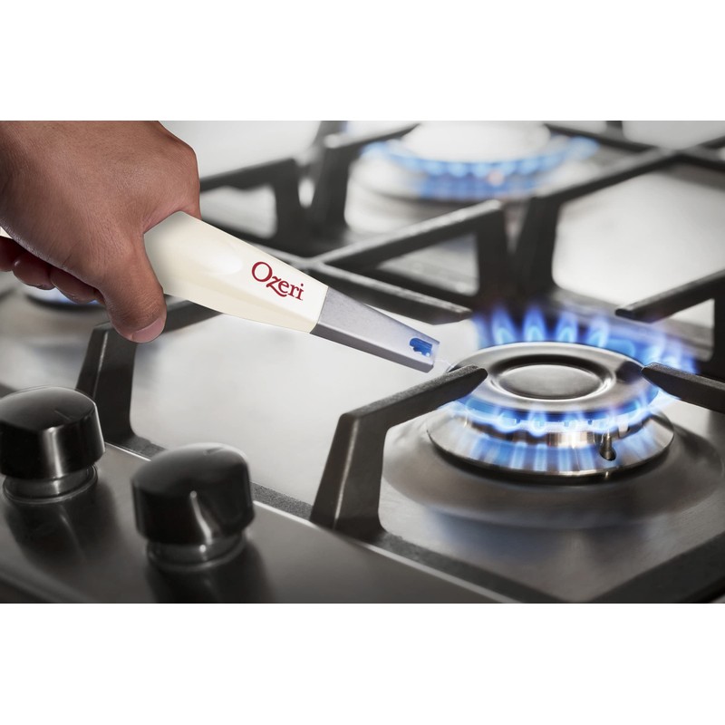 Ozeri Encendedor de estufa piezoeléctrica, sin llama (blanco)