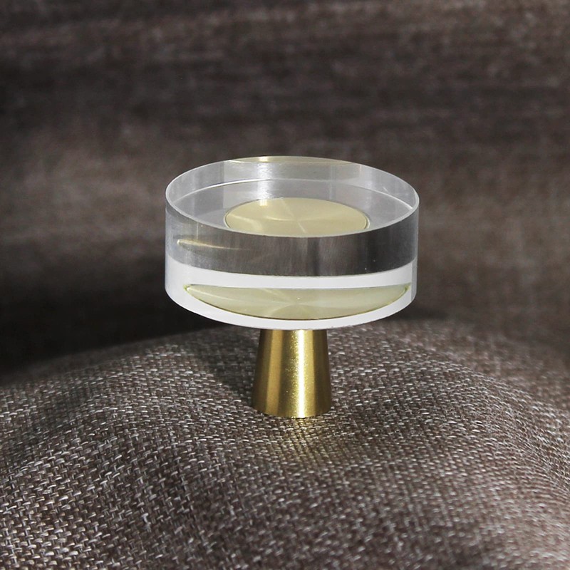 Uenhoy 6 Pack Glass Crystal Cabinet Knobs Round Drawer Knob