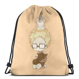 Haikyuu Karasuno Tsukishima Luci Knapsack Gym Sack, Pool Bag, Drawstring Bag, Gymnastics Clothing, Storage Bag, Club Activities, Stylish, Anime, Characters, Boys, Girls, Unisex, Goods, Miscellaneous