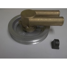 New Raw Sea Water Pump Double V Belt Pulley compatible with Volvo Penta 21214596, 385822, includes rubber stopper