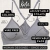 Kalon - Brasier deportivo con espalda cruzada para mujer, 4