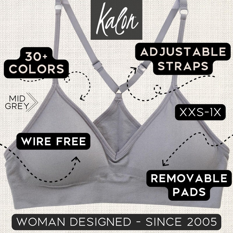 Kalon - Brasier deportivo con espalda cruzada para mujer, 4