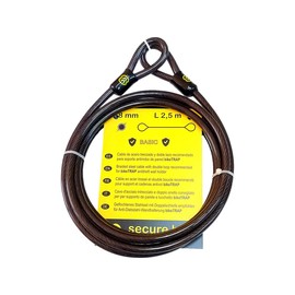 Bicycle Anti-Theft Protection Double Loop Steel Cable 2.5 m x 8 mm for Anti-Theft Device bikeTRAP