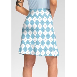 Viodia 20" Knee Length Skorts Skirts for Women with Pockets High Waisted Athletic Tennis Golf Skort for Casual Summer, Blue Plaid, XX-Large