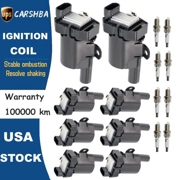 CARSHBA Spark Plugs +8*ignition Coil For Silverado Gmc Sierra Yukon