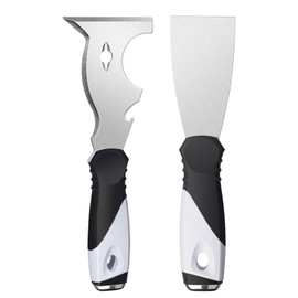 Mister Rui 2 Pack Putty Knife Set, 10 in 1 Paint Scraper Tool with 2 Inch Stainless Steel Painters Tool, Paint Scraper for Painting & Wood, Metal Scraper