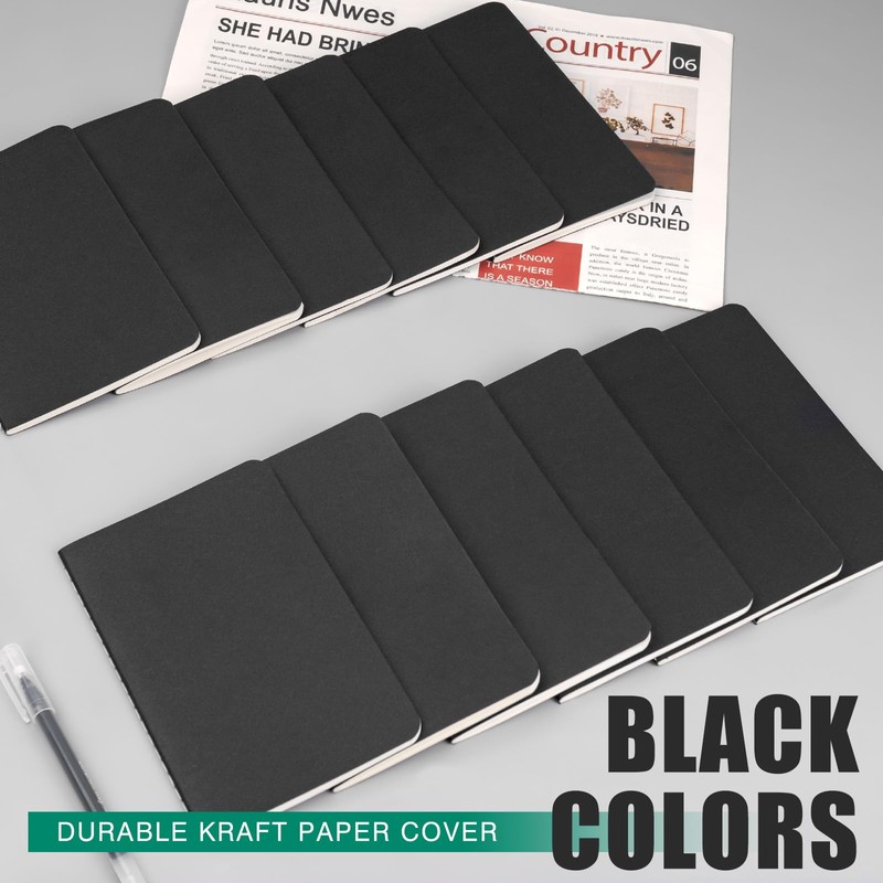 Mini Pocket Notebooks Bulk 3.5 x 5.5 Inches 12 Pack