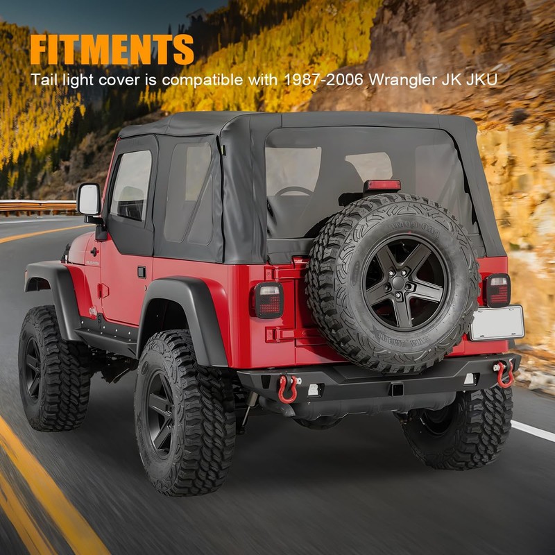 GLOBLED Tail Light Guards Covers Compatible with Jeep Wrangler TJ