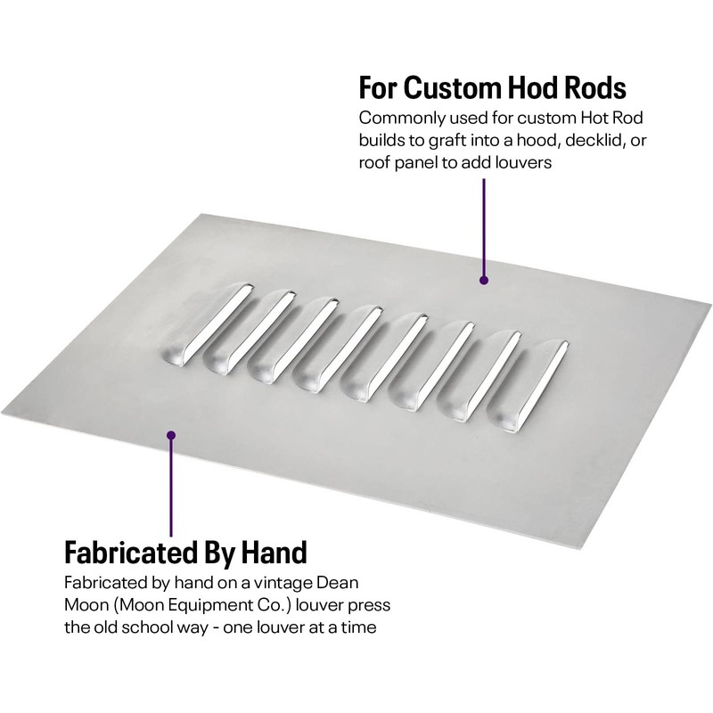 8 Hood Louver Sheet Metal Panel, 12 x 8 Inch,