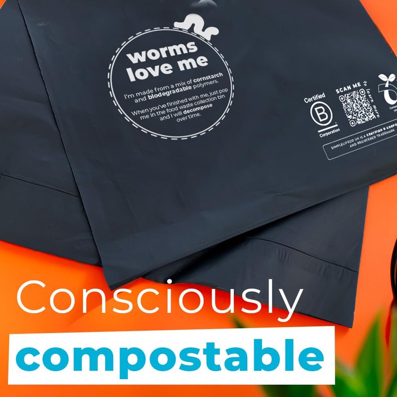 Simplelifeco UK Eco Friendly Compostable Mailing Bags (Large: 14 x