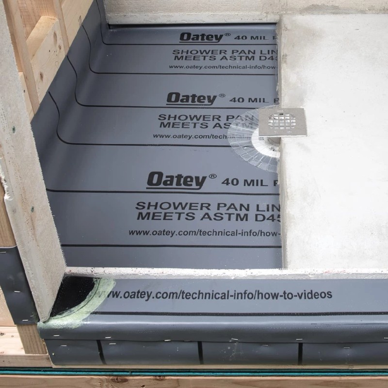 Oatey Pvc Shower Pan Liner Kit Gray 5' X 6'