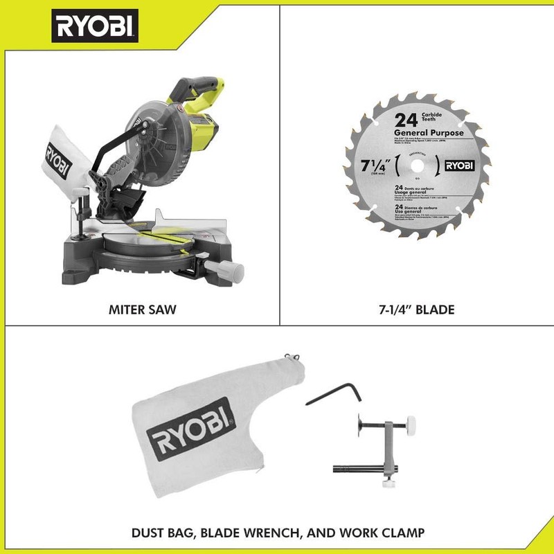 RYOBI 7-1/4 in. Miter Saw 9 AMP. Light Weight With