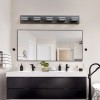 Modern 32\" Black 5-Light LED Vanity Light Square Acrylic Lampshades
