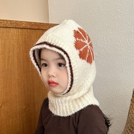 Baby Balaclava Autumn Winter Kids Knit Hat for Boys and Girls - Ear Protection (LF2579) Free Size/52-54cm Beige 3ea