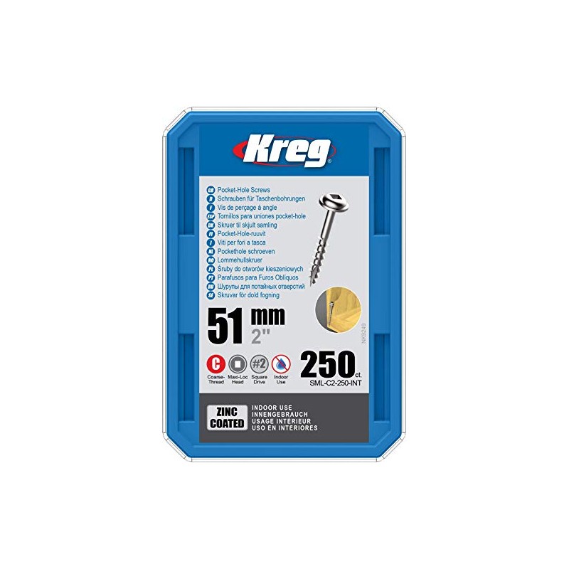 Kreg 503646 Zinc Pocket-Hole Screws Maxi-Loc Coarse