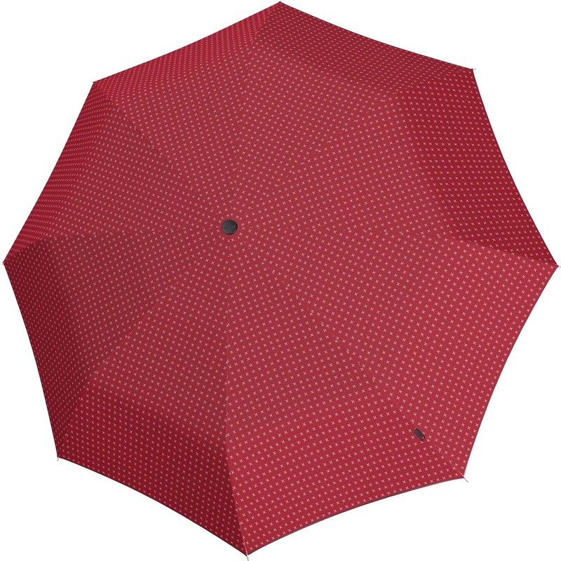 Knirps T.205 Medium Duomatic Pocket Umbrella, 2cross red, Classic