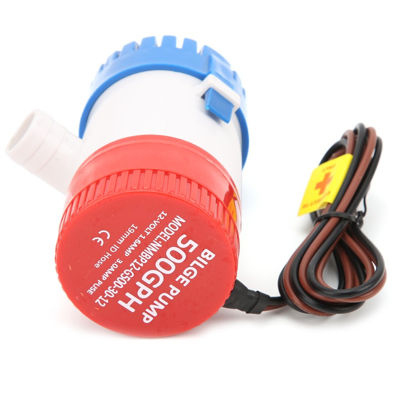 12V Blige Water Pump 3/4in Hose Outlet 500GPH Electric SemiOpen