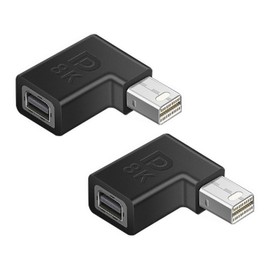 Strhowill 2Pack 90 Angle Mini Displayport Extension Adapter,Right Angled mDP Male to Female Adapter,Mini Dp Adapter L-Shape Design Protects The Original Cable from Bending