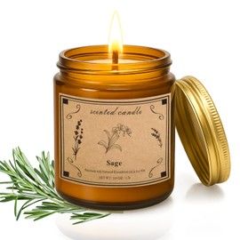 Sage Candles for Cleansing, 16oz Large Jar White Scented Candle, Over 100 Hours of Burn Time, Ideal for Home Decor and Gift