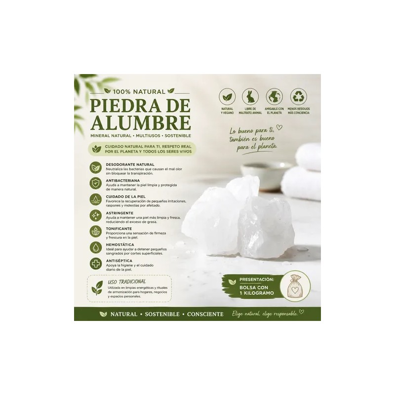 Desodorante Piedra Alumbre - Línea Natural 1kg