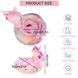 Baby Swimming Float, Inflatable Baby Float with Safety Seat, Baby Swimming Ring, Baby Pool Float with Double Handle, Toddler Swimming Float 3-36 Months Training Swimming Floats