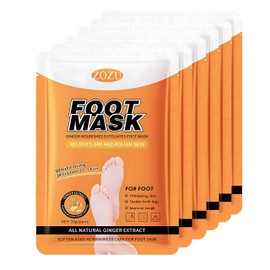 Ginger Extract Foot Mask, Hydrating, Rejuvenating & Exfoliating, 6 Pieces