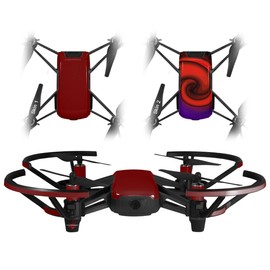 Skin Decal Wrap 2 Pack for DJI Ryze Tello Drone Solids Collection Red Dark Drone NOT Included