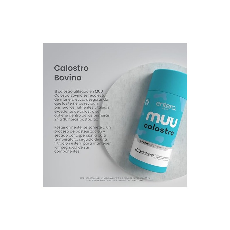 Entera Muu Calostro Bovino 200 Polvo Igg Origen 100 Porciones