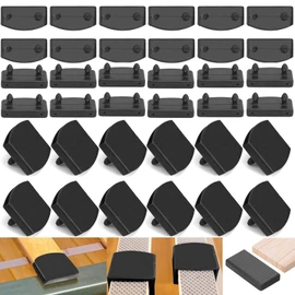 ANBOO 36 Slat Caps for Bed Base, Set of 24 Slat End Caps and 12 Center Supports, Plastic Replacement Caps for Slats, 53-55 mm