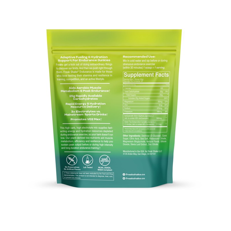 Freak Shake Endurance Fuel & Hydrate Drink Mix - 20