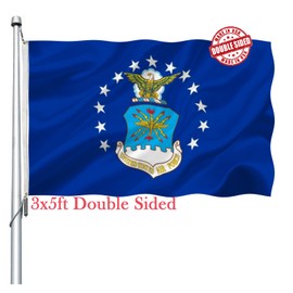 Air Force Flag Double Sided 3x5 Outdoor- Heavy Duty US Air Force Military USA Flags -United State AirForce Flags Banner with 2 Brass Grommets 4 Rows Stitched