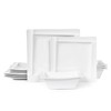 Yummost Square Melamine Dinnerware Sets of 12 Pcs,Square Plates and